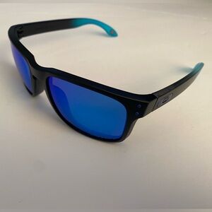 Oakley Matte Black Sunglasses with Blue Lenses